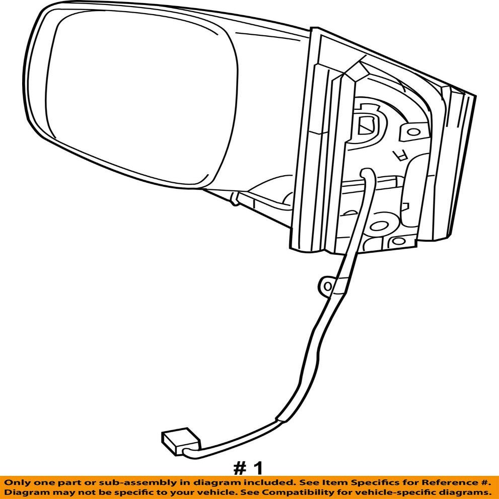 Mopar 1JG681WLAJ Door Mirror (Right) Chrysler Town and Country Dodge Grand Caravan