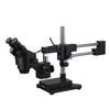 AmScope 3.5X-180X Binocular Stereo Zoom Microscope with Black Double Arm Boom Stand view 1