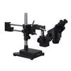 AmScope 3.5X-180X Binocular Stereo Zoom Microscope with Black Double Arm Boom Stand view 3