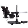 3.5X-45X TRINOCULAR Stereo Zoom Microscope ON Single-ARM Boom Stand W/Heavy Duty 80-LED view 1