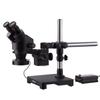 AmScope 3.5X-45X Black Stereo Zoom Microscope with Single Arm Boom Stand with 80-LED Ring-Light view 1
