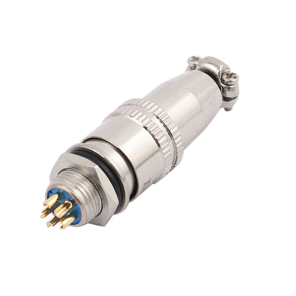 uxcell XS9JK-5P AC 250V 6A 9mm Thread Metal Panel Male Female Aviation Connector Adapter