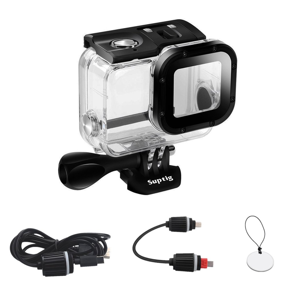 Suptig Replacement Waterproof Case Protective Housing Compatible for GoPro Hero 7 Black Hero 5 Gopro Hero 6 for Underwater Charge Use Water Resistant up to 164ft (50m)