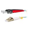 CableWholesale LC/UPC to ST/UPC OM3 Duplex Fiber Optic Patch Cord, 10Gbit, 50/125 Multimode, Aqua Jacket - 2.0mm, 16.5 Feet (5 Meter) view 1