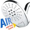 AirJet-400 High Pressure Luxury Multi-Function Shower Head w/ High-Velocity Flow Accelerator(TM) Hydro-Engine for More Power with Less Water! Latest Style, Giant 5" Face PLUS Push-button Flow Control view 2