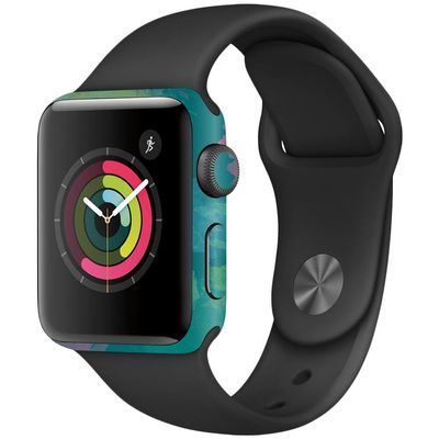 MightySkins Skin Compatible with Apple Watch Series 2 38mm - Watercolor Blue | Protective, Durable, and Unique Vinyl Decal wrap Cover | Easy to Apply, Remove, and Change Styles | Made in The USA