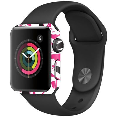 MightySkins Skin Compatible with Apple Watch Series 2 38mm - Pink Trooper Storm | Protective, Durable, and Unique Vinyl Decal wrap Cover | Easy to Apply, Remove, and Change Styles | Made in The USA
