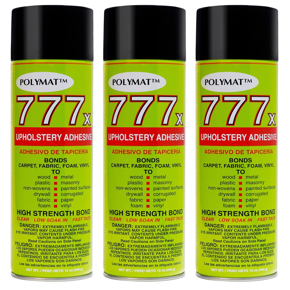 QTY3 Polymat 777 Fast TACK Fabric Liner Speaker Box Carpet Upholstery Spray Glue