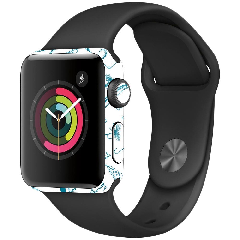 MightySkins Skin Compatible with Apple Watch Series 2 38mm - Teal Lures | Protective, Durable, and Unique Vinyl Decal wrap Cover | Easy to Apply, Remove, and Change Styles | Made in The USA