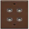 RiteAV 4 Port BNC Female/Female HD-SDI Jack Wall Plate - Brown view 1