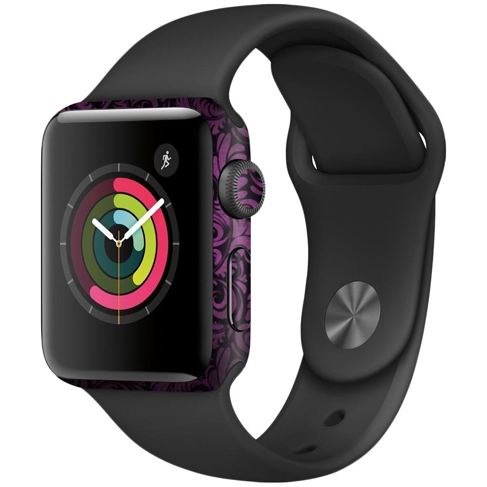 MightySkins Skin Compatible with Apple Watch Series 2 38mm - Purple Style | Protective, Durable, and Unique Vinyl Decal wrap Cover | Easy to Apply, Remove, and Change Styles | Made in The USA