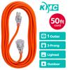 KMC 50ft 16AWG Outdoor Extension Cord, SJTW 16/3 Lighted Power Cord, Bright Orange, ETL Certified (50ft/15.24m) view 2