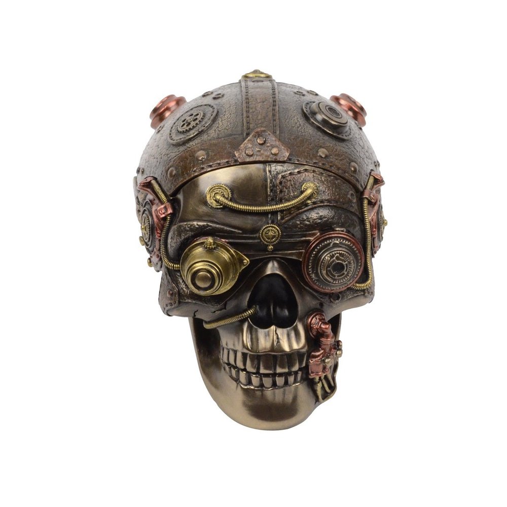 Treasure Gurus Steampunk Machinery Desktop Skull Diversion Hidden Compartment Stash/Cash Box