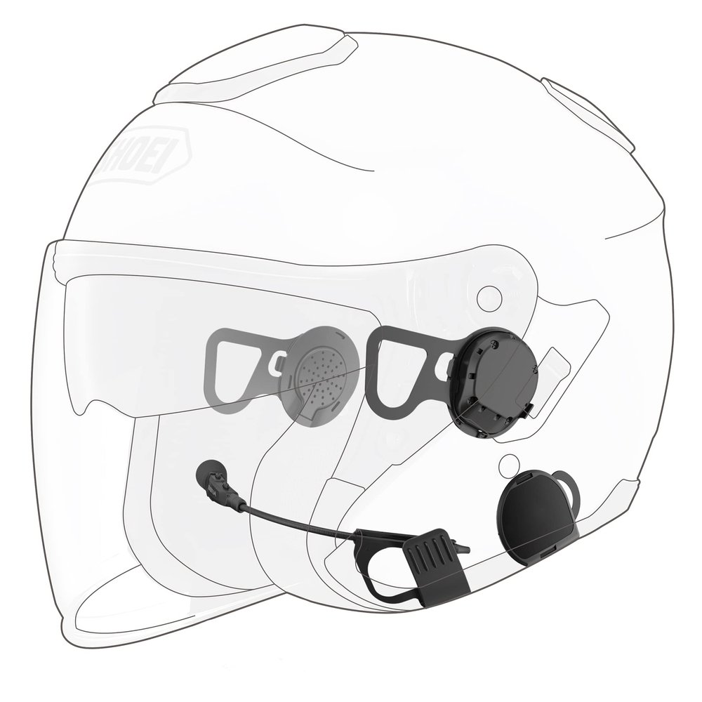 SENA 10U Motorcycle Bluetooth Communication System with Handlebar Remote for Arai Full-face Helmets, 10U-AR-01
