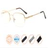CessBlu Bendable Memory Titanium,Blue Light Blocking,Half-Rim Computer Reading Glasses(Gold) +1.25 view 2