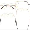CessBlu Bendable Memory Titanium,Blue Light Blocking,Half-Rim Computer Glasses(Gold) view 3