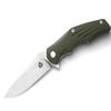 QSP Pangolin Folding Pocket Knife, 3.75" D2 Stonewash Blade EDC Knife, Green G10 Handle, Liner Lock, Ceramic Ball Bearings, SS Clip view 3