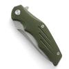QSP Pangolin Folding Pocket Knife, 3.75" D2 Stonewash Blade EDC Knife, Green G10 Handle, Liner Lock, Ceramic Ball Bearings, SS Clip view 4