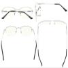 CessBlu Bendable Memory Titanium,Blue Light Blocking,Half-Rim Computer Reading Glasses(Silver) +0.75 view 3