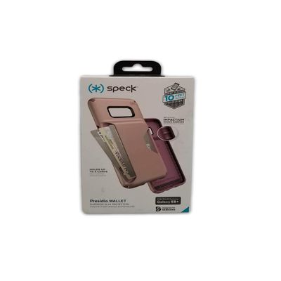Speck Products Compatible Phone Case for Samsung Galaxy S8+, Presidio Wallet Case, Clay Pink/Plumberry Purple