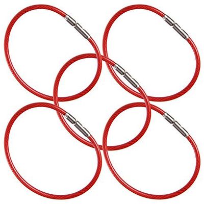 Aeroflex - 6" Inch Red Steel Key Rings/Checklist Rings - 1.91" Diameter (50 Pack)