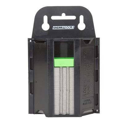 OEMTOOLS 25539 Utility Knife Blade Dispenser, 100 Razor Blades for Cardboard Cutter, Convenient Utility Blades Storage, Safely Dispenses Replacement Utility Blades