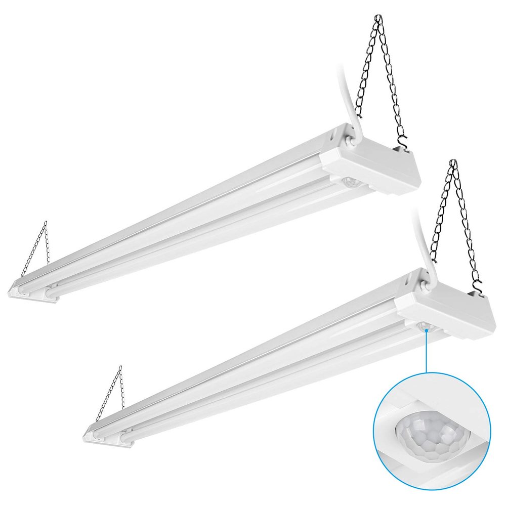 LEONLITE 2-Pack 4FT Motion Sensor LED Utility Shop Light, 40W, 5000K