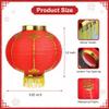 Luxtea 2 Pack Chinese Dragon Boat Festival Lanterns, 12" Red Silk Lunar New Year Decorations, Waterproof & Fade-Resistant Hanging Lanterns with Tassels for Wedding, Outdoor Garden & Home Decor view 2