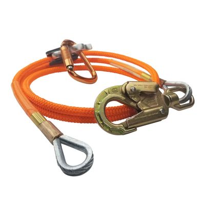 Steel Core Flip Line Kit, 1/2 in x 8 ft - USA Made w/Better Grab Adjuster & Steel Swivel, Arborist Equipment Positioning Lanyard for Climbing Trees