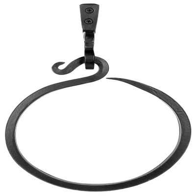 Stur-De Wrought Iron Towel Ring - Handmade Rustic Wall Holder