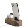 Oakywood - 2in1 Wood Docking Station Compatible with Apple Watch, Compatible with iPhone - Dual Charging Station, 1 x Lightning USB-A Connector Included - Combo Dock - Walnut view 3