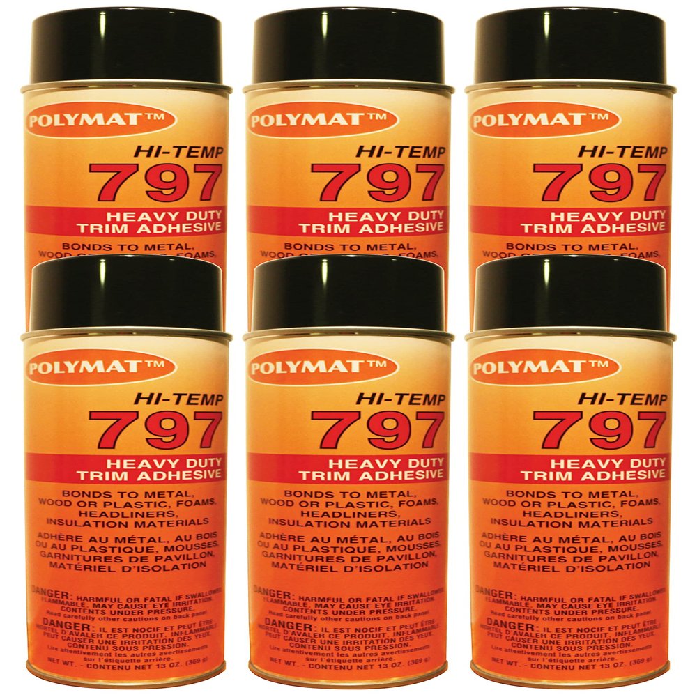 QTY6 Polymat 797 Hi Temp Spray Adhesive Can high Temperature Headliner Glue