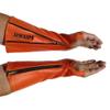 Arm Chaps Leather Protective Sleeves Arm Guard - Prevent Cuts, Scratches & Bruises - Genuine Cowhide - Ideal for Gardening & Construction - Left & Right Form-Fitting. Orange (1 Pair/Large). view 1