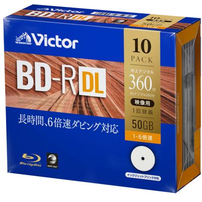 Victor BD-R DL VBR260RP10J1 (1 Sided Double Layer/1-6X Speed/10 Sheets)