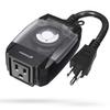 Fosmon 24 Hour Outdoor Timer Outlet Waterproof, Mechanical Timer, 1 Outlet view 1