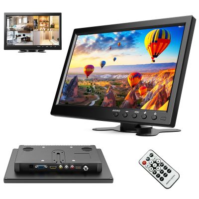 podofo 10.1 HD Monitor for Mini TV & Car Video Player & Computer Display TFT LCD Color Screen for Car Backup Camera & Home Security System Built in Speaker Support BNC/AVI/VGA/HDMI