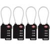 TSA Lock Security 3 Digit Combination Suitcase Luggage Bag Code Lock Padlock (Black-4-Pack) view 1