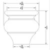 Highland Manor Wood Products Square Crenshaw Bun Foot - 4 1/2" Tall x 3 3/8" Wide (Maple) (Set of 4) view 3