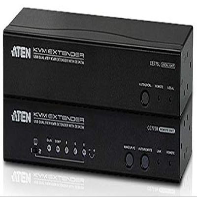 USB Vga Dual View Cat 5 Kvm Extender with Deskew (1280 X 1024 300M)