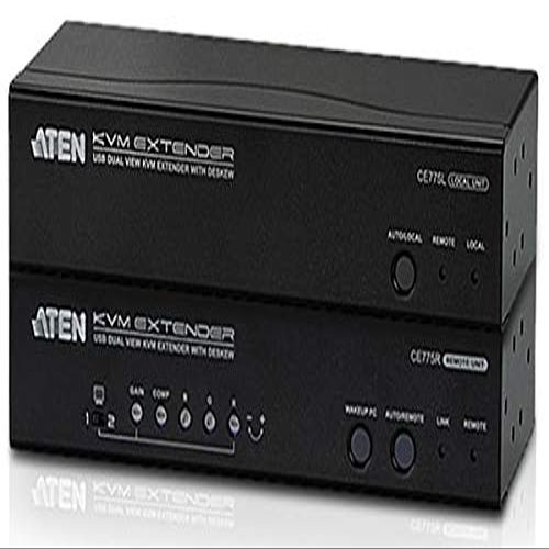 USB Vga Dual View Cat 5 Kvm Extender with Deskew (1280 X 1024 300M)