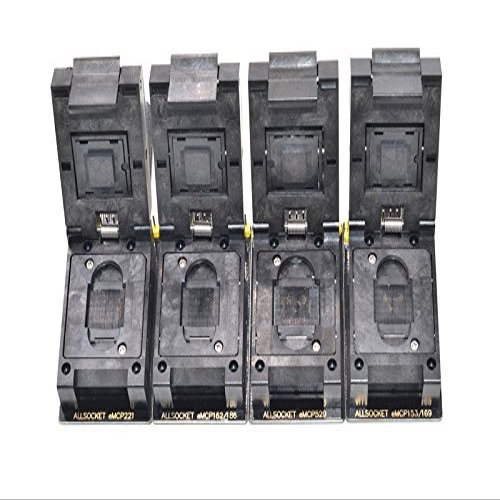 ALLSOCKET eMMC/eMCP-6in1 SD Adapter Kit BGA153/169,BGA162/186,BGA221, BGA529 Socket FBGA Flash Mobile Memory eMMC Programming Chip-Off Data Extractor Reader(4pcs/Kit)