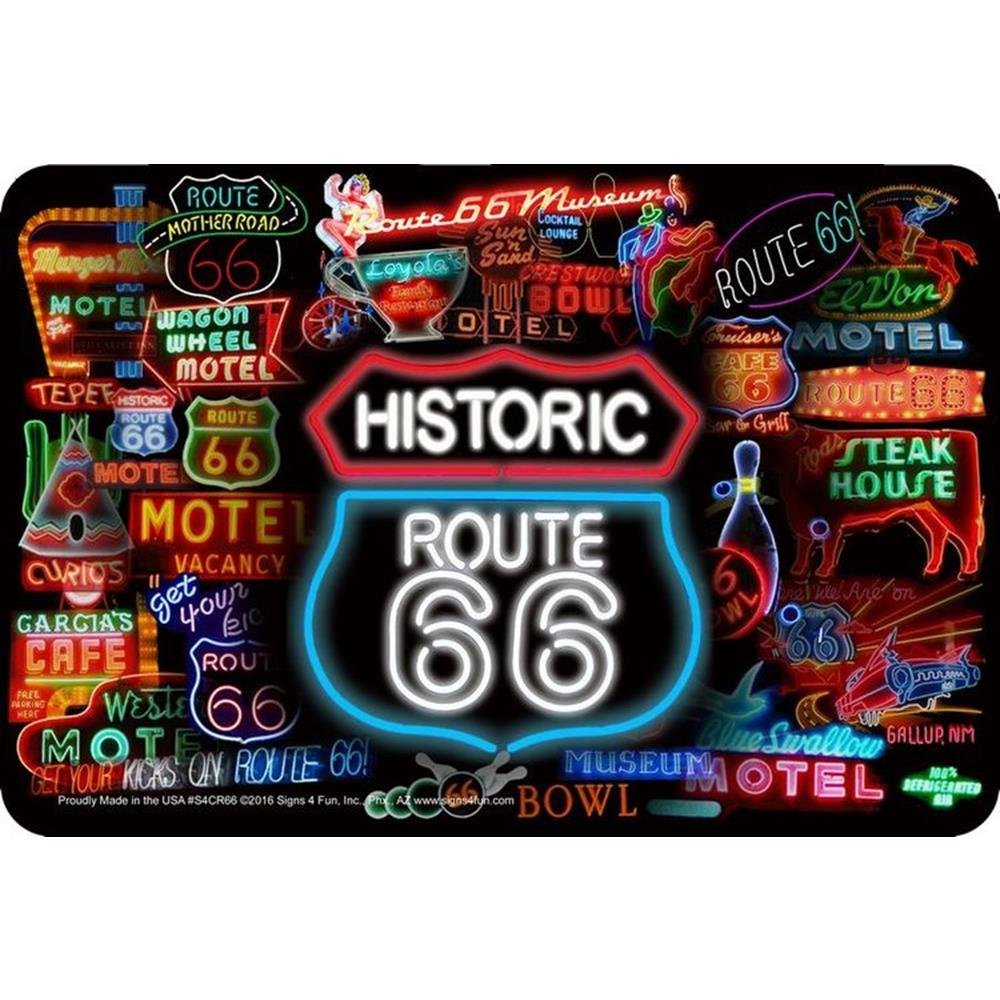 Signs 4 Fun Decorative Parking Sign - 66 Neon Collage 8" x 12"
