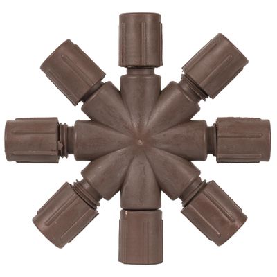 Vickerman Single Mold LED Set Brown Coaxial 8-Way Splitter, 2/Bag, CSA/us Listed
