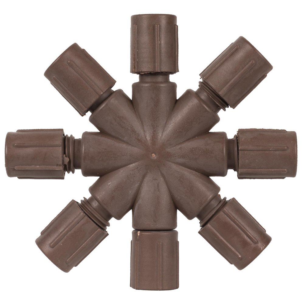 Vickerman Single Mold LED Set Brown Coaxial 8-Way Splitter, 2/Bag, CSA/us Listed