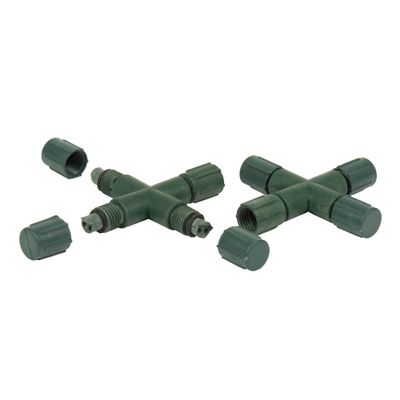 Vickerman Single Mold LED Set Green Coaxial X Splitter 6/Bag, CSA/us Listed.