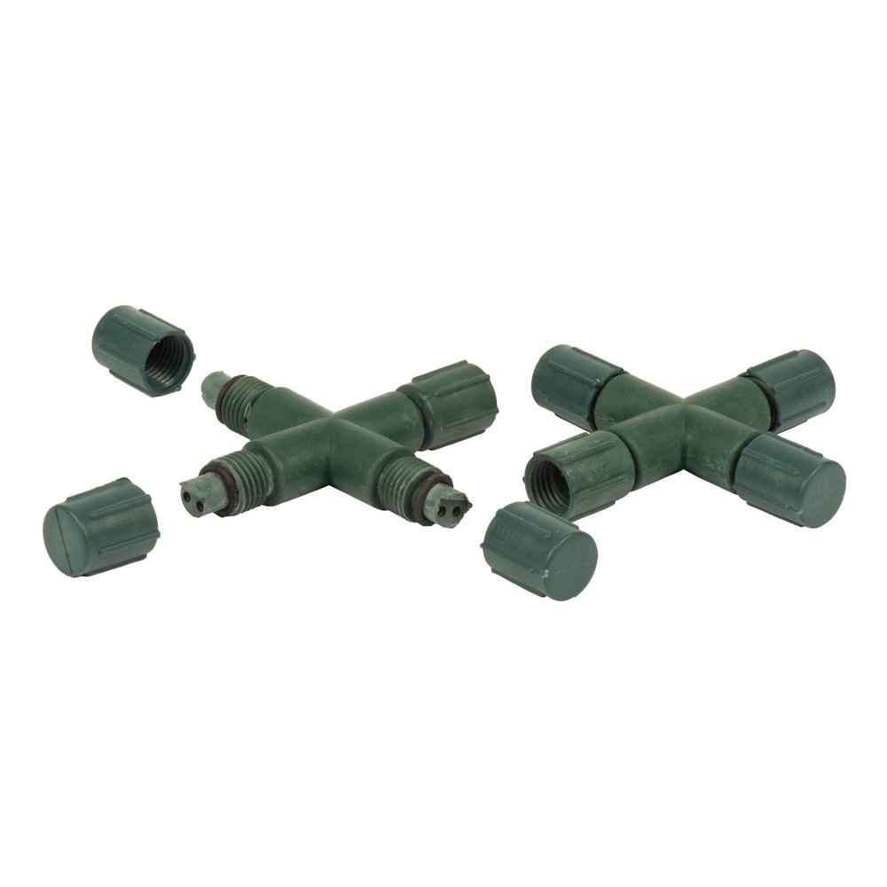 Vickerman Single Mold LED Set Green Coaxial X Splitter 6/Bag, CSA/us Listed.