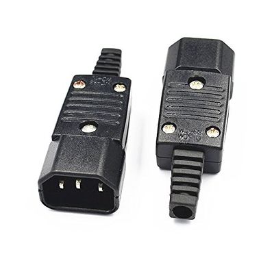 (5 Pack) Tekit IEC 320 C14 Power Converter Travel Plug Adapter, IEC 320 C14 Rewirable Power Plug Connector, 3 Prong Adapter DIY C14 Kettle Plug Socket Electrical Adaptor