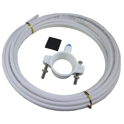 Drain Saddle Valve with 1/4 inch Quick Connect for Under-sink Reverse Osmosis (RO) Systems, 6 feets 1/4 inch Tubing Hose Pipe for RO Water Filter System (white pipe)