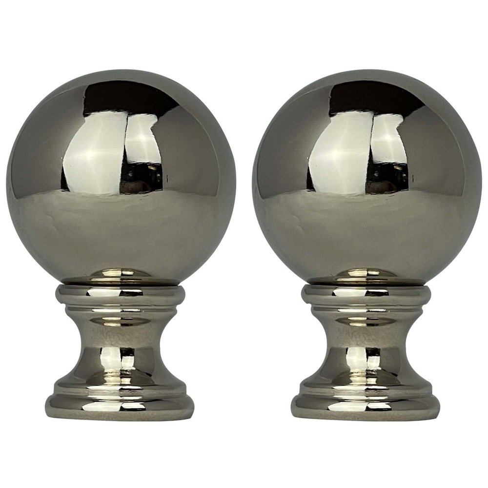 Royal Designs, Inc. F-104SL-2 Large Ball Lamp Finial for Lamp Shade, 2 Inch, Polished Silver, Set of 2