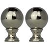 Royal Designs, Inc. F-104SL-2 Large Ball Lamp Finial for Lamp Shade, 2 Inch, Polished Silver, Set of 2 view 1